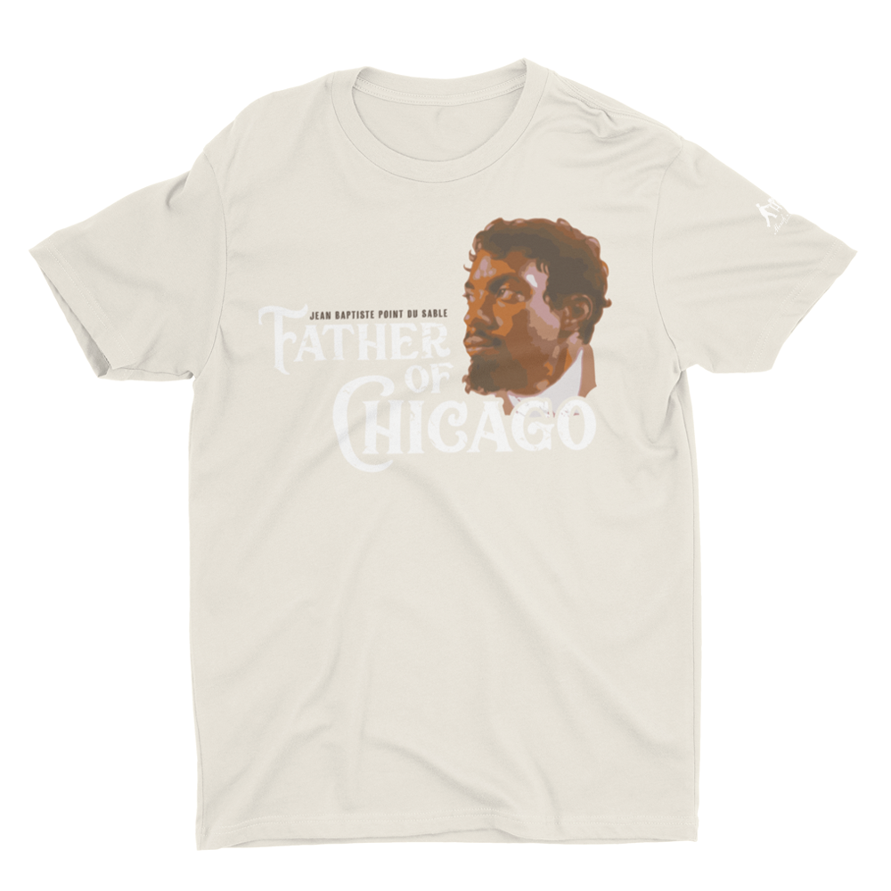 Cream T-Shirt with Jean Baptiste Point Du Sable