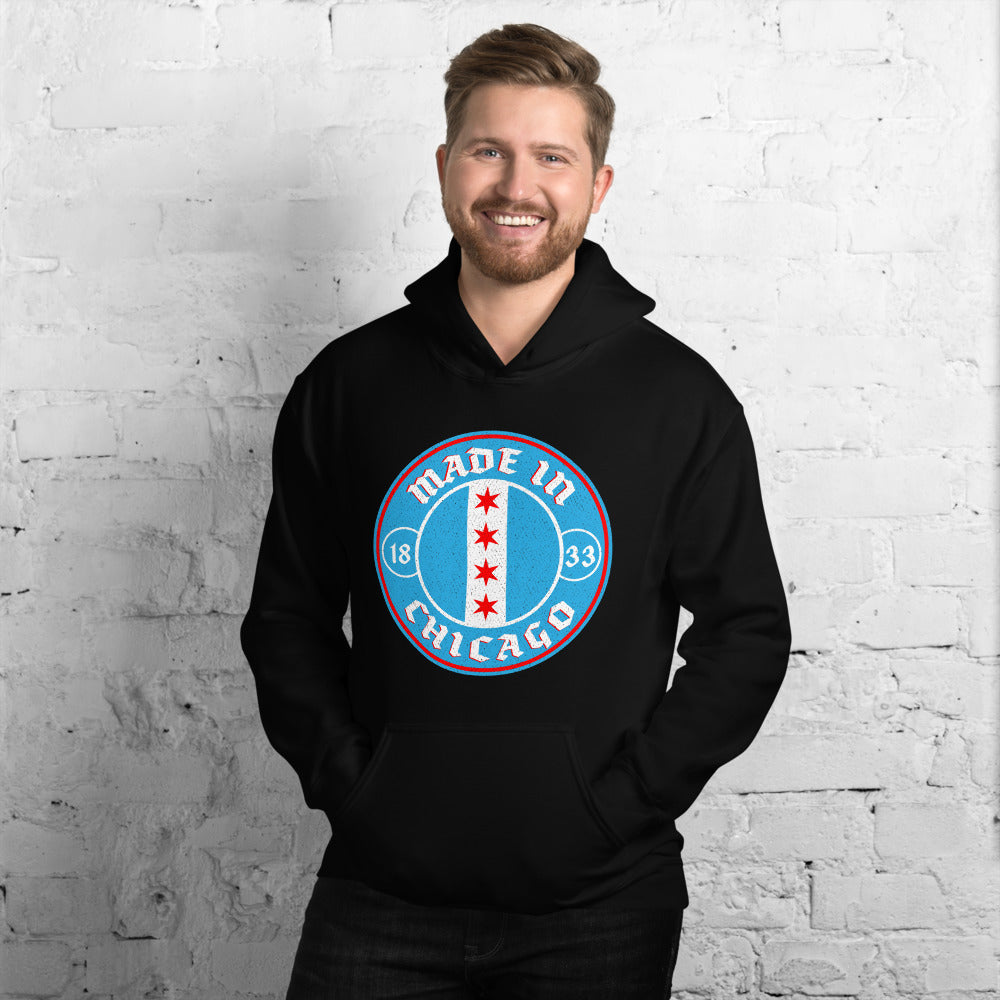 Chicago Flag Badge Stars Hoodie
