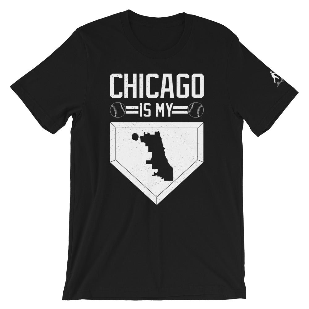 Black Shirt with Chicago Baseball Homebase in white