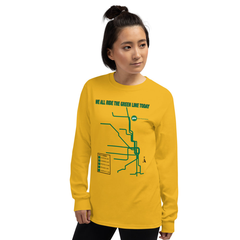 Green Line Unisex Long Sleeve Shirt