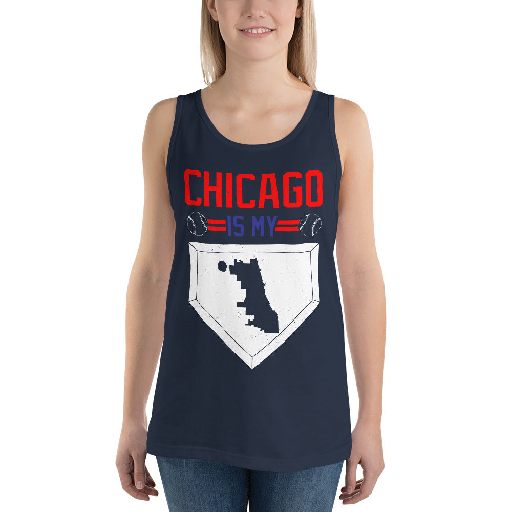 Chicago Is My Home Base Unisex Tank Top