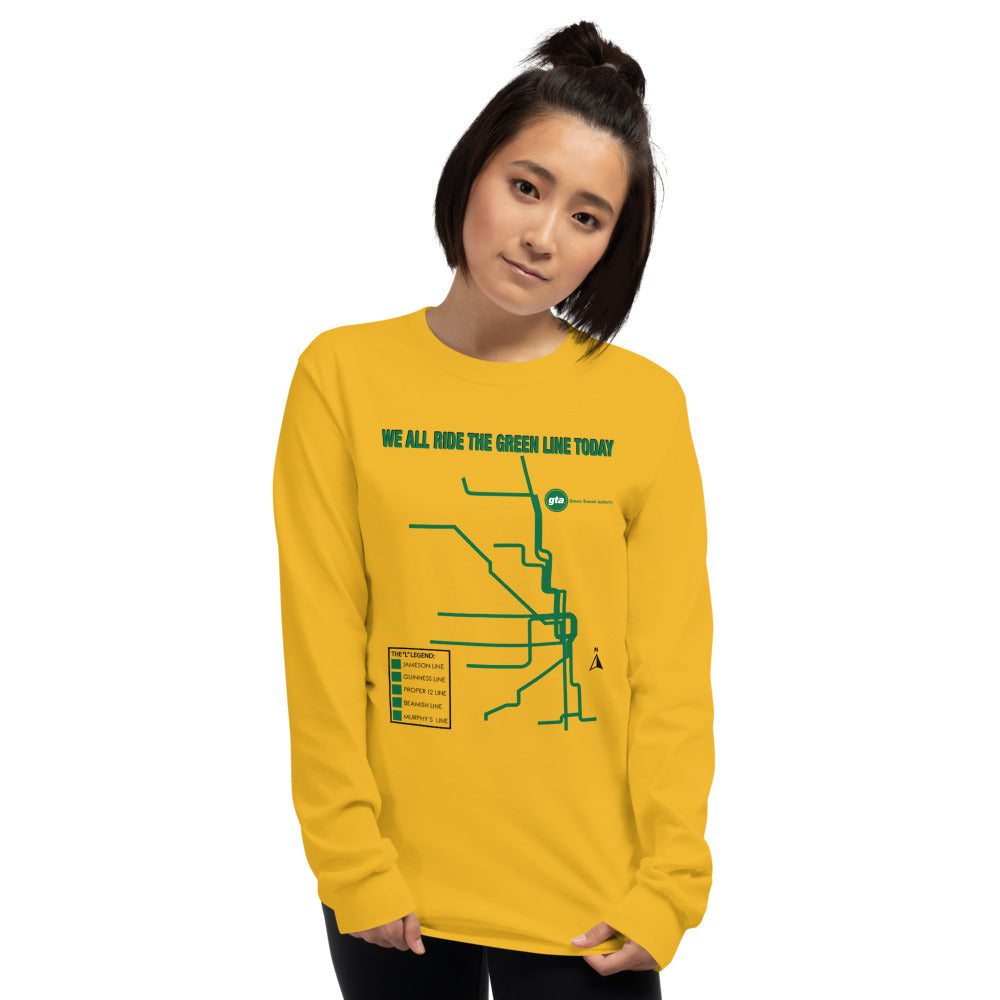 Green Line Unisex Long Sleeve Shirt