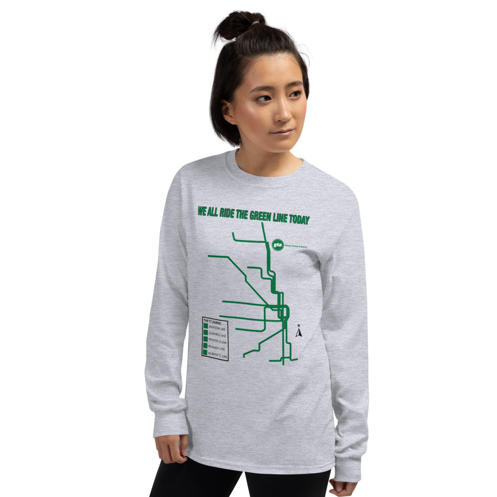 Green Line Unisex Long Sleeve Shirt