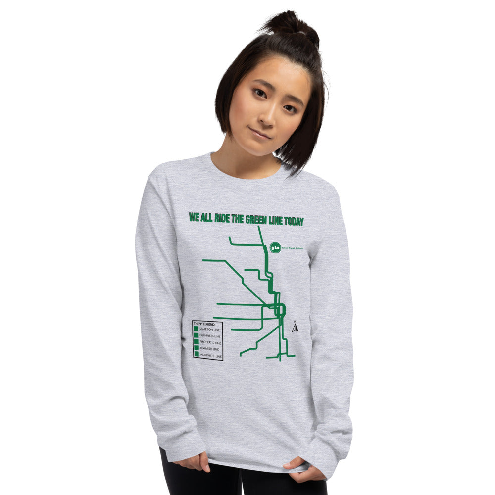 Green Line Unisex Long Sleeve Shirt