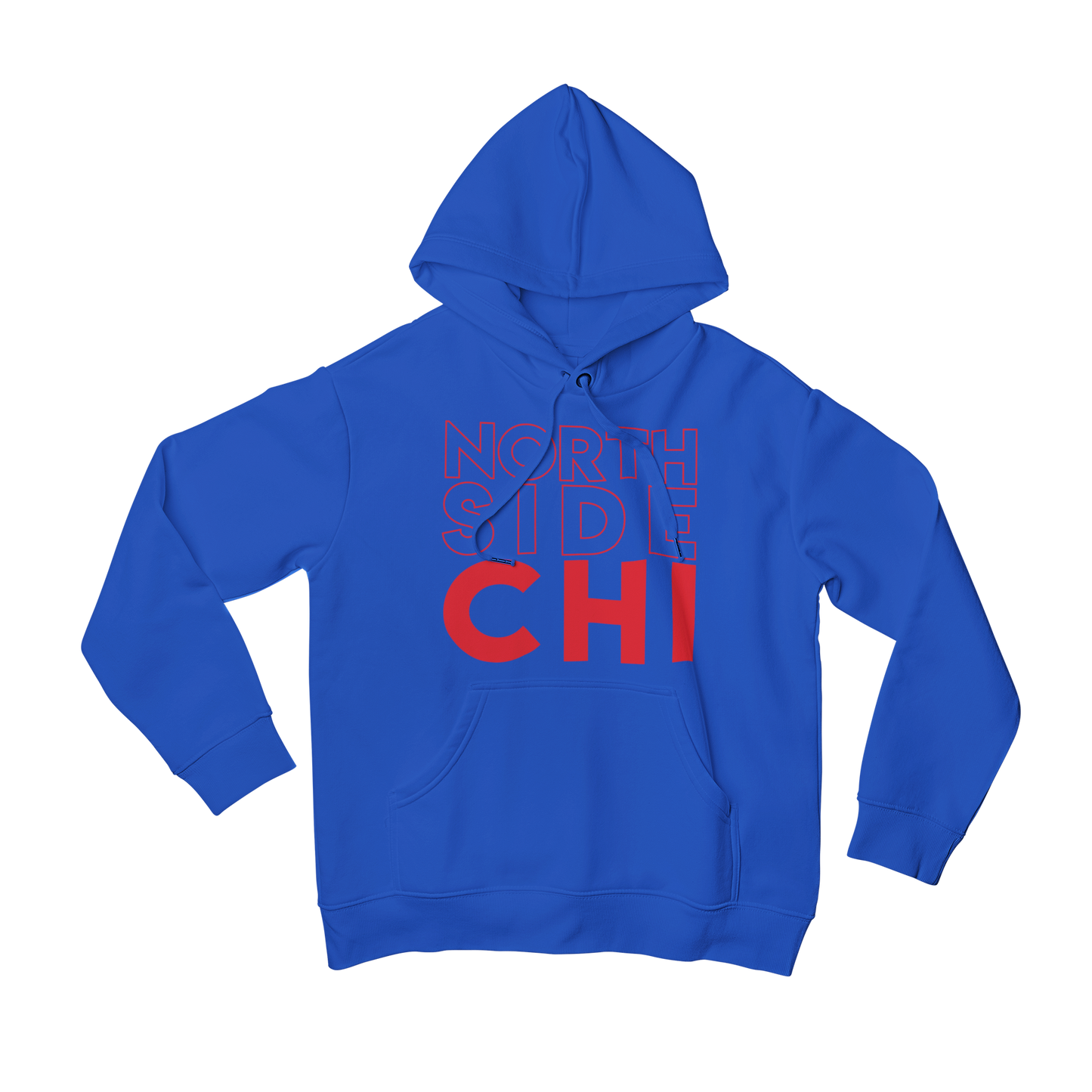 Blue Chicago Cubs Hoodie with Red North Side Chi on front