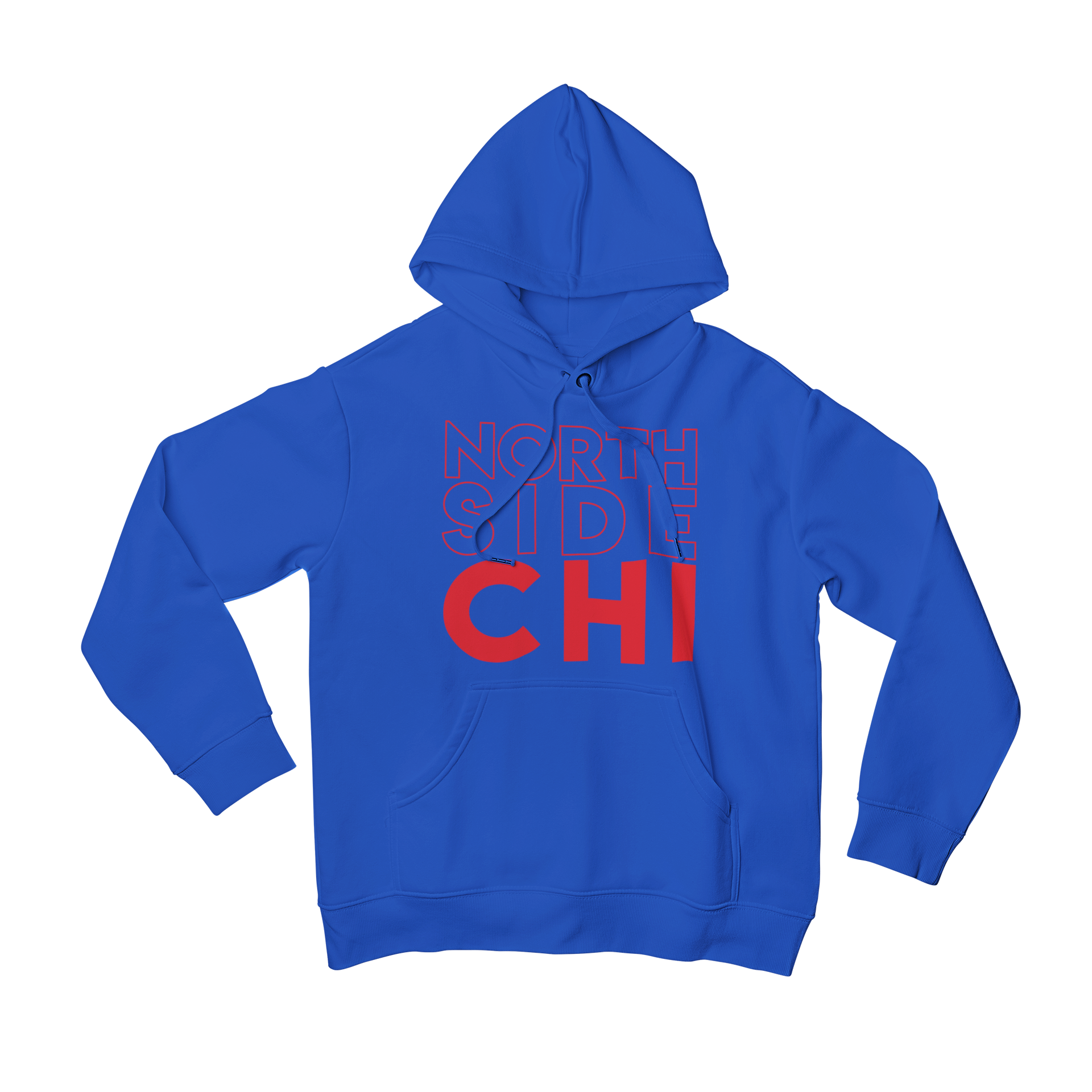 Blue Chicago Cubs Hoodie with Red North Side Chi on front