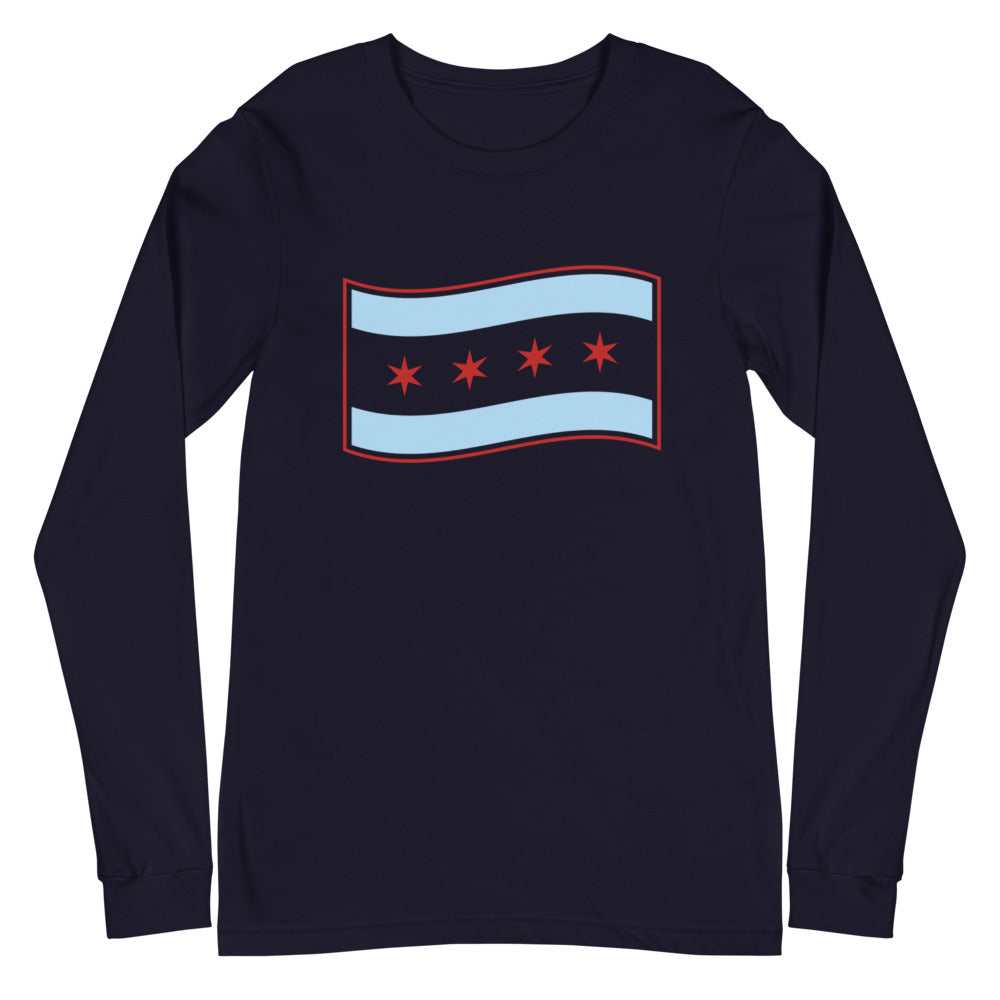 Chicago Flag Unisex Long Sleeve Tee