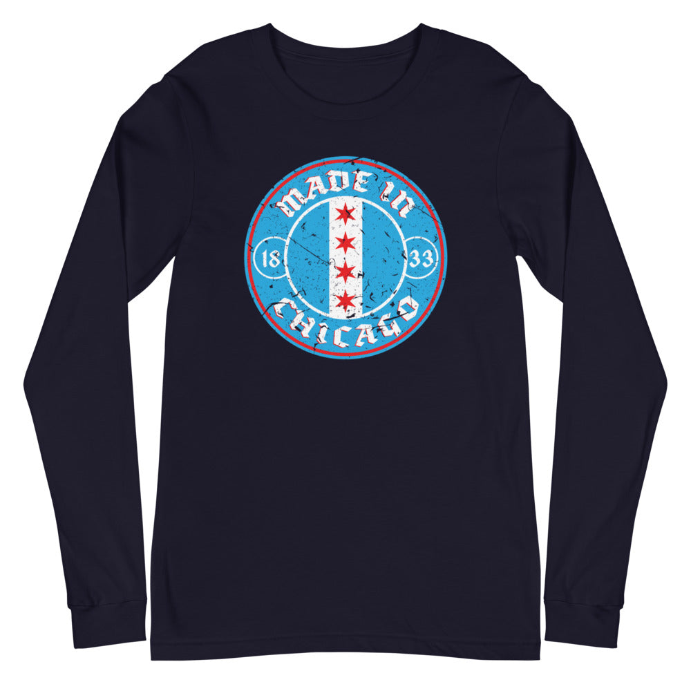 Made In Chicago Badge Unisex Long Sleeve Tee