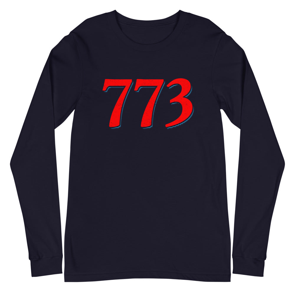 Chicago 773 Area Code Unisex Long Sleeve Tee