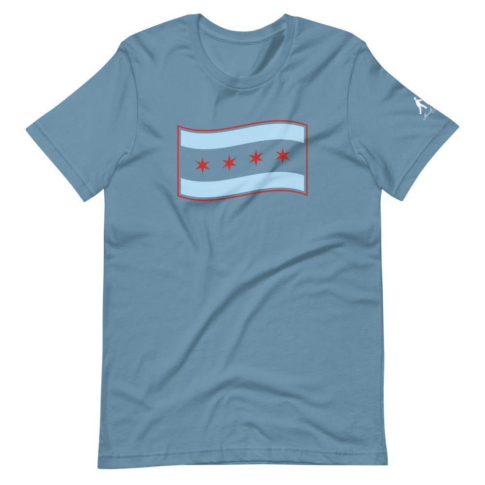 Chicago Flag waving on shirt