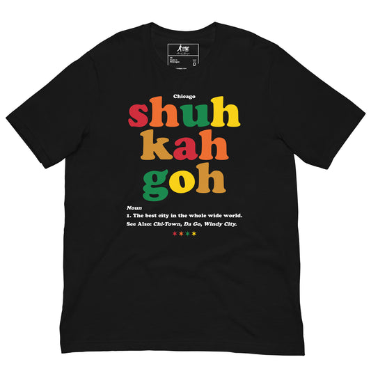 Chicago Pronunciation Multi-Color Unisex T-Shirt Hawks Inspired