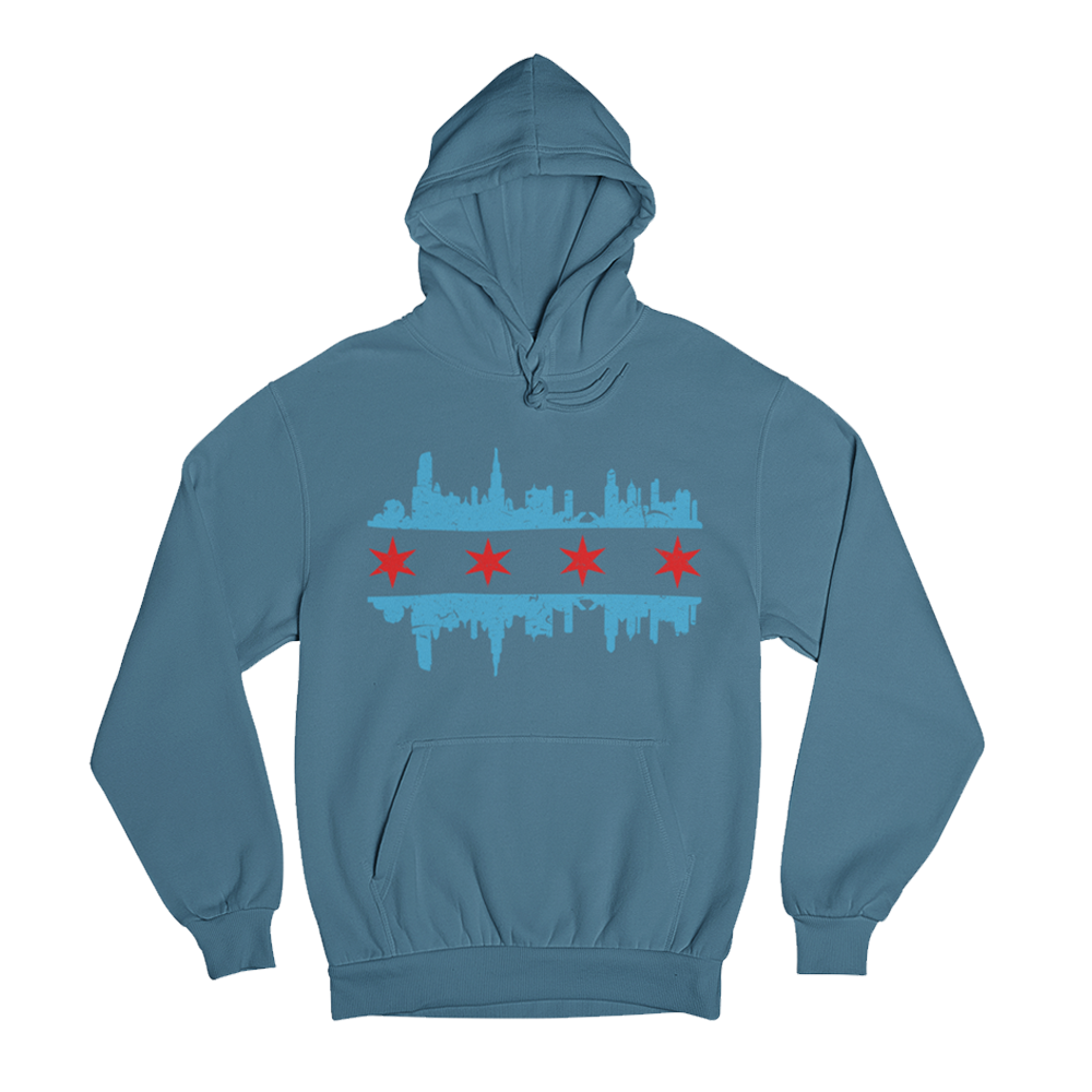 Blue hoody with Chicago Skyline