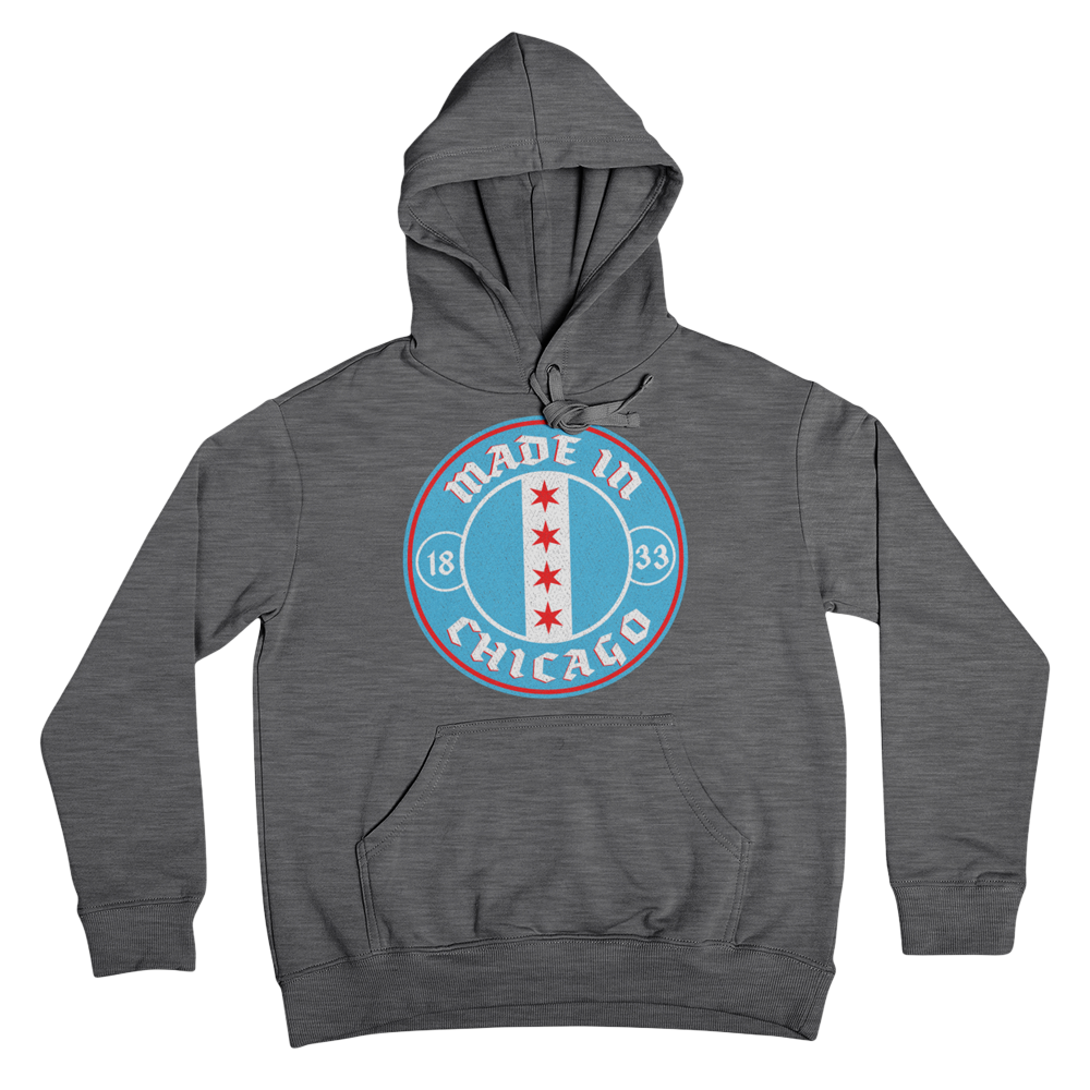 Grey Hoodie with Made In Chicago badge