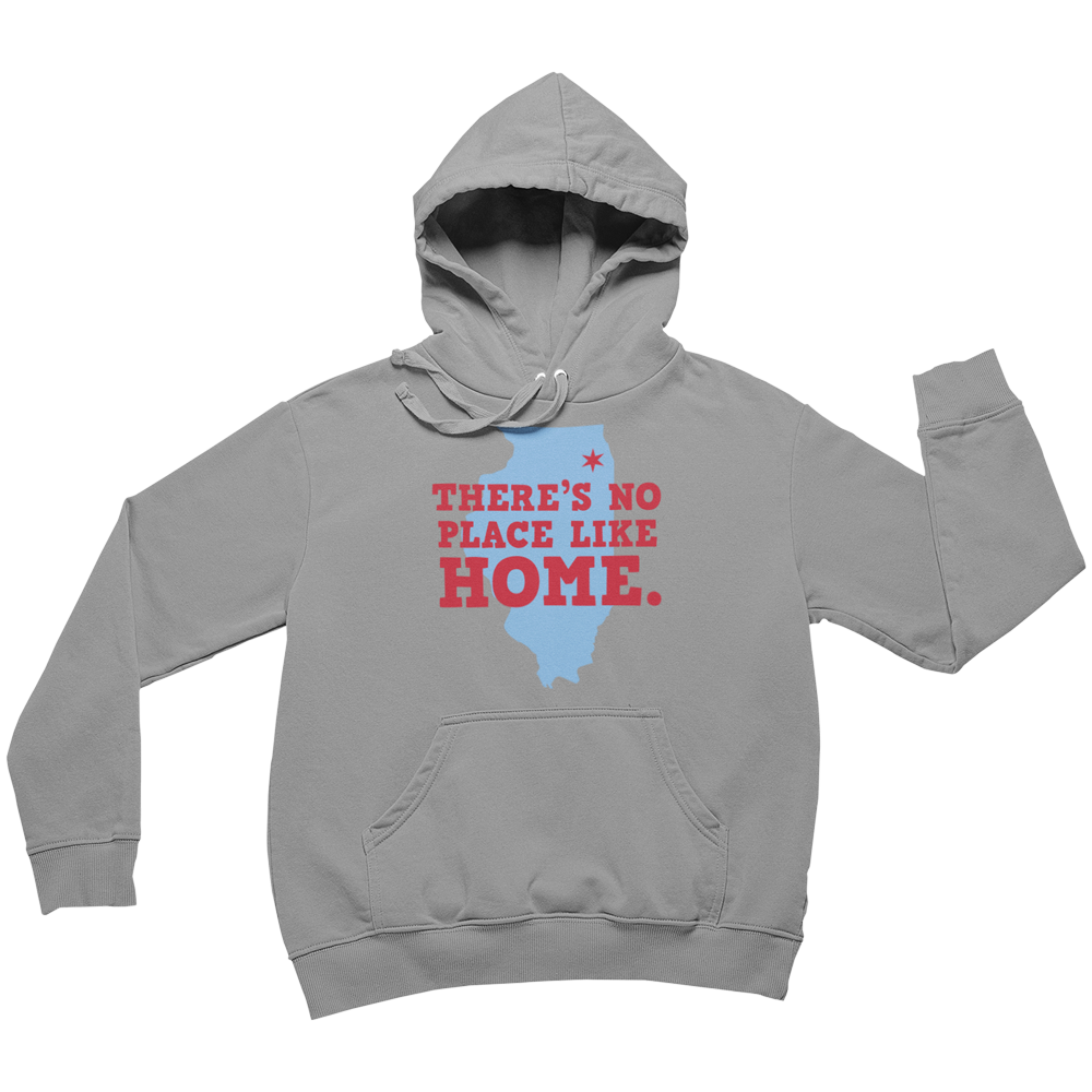 Grey Hoodie with Illinois State Map Outline