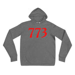 Grey Hoodie with Red 773 Chicago Area