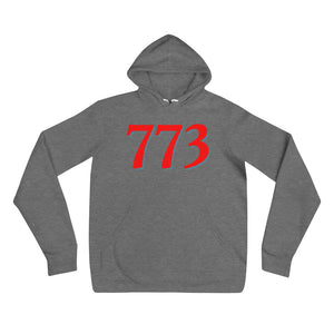 Grey Hoodie with Red 773 Chicago Area