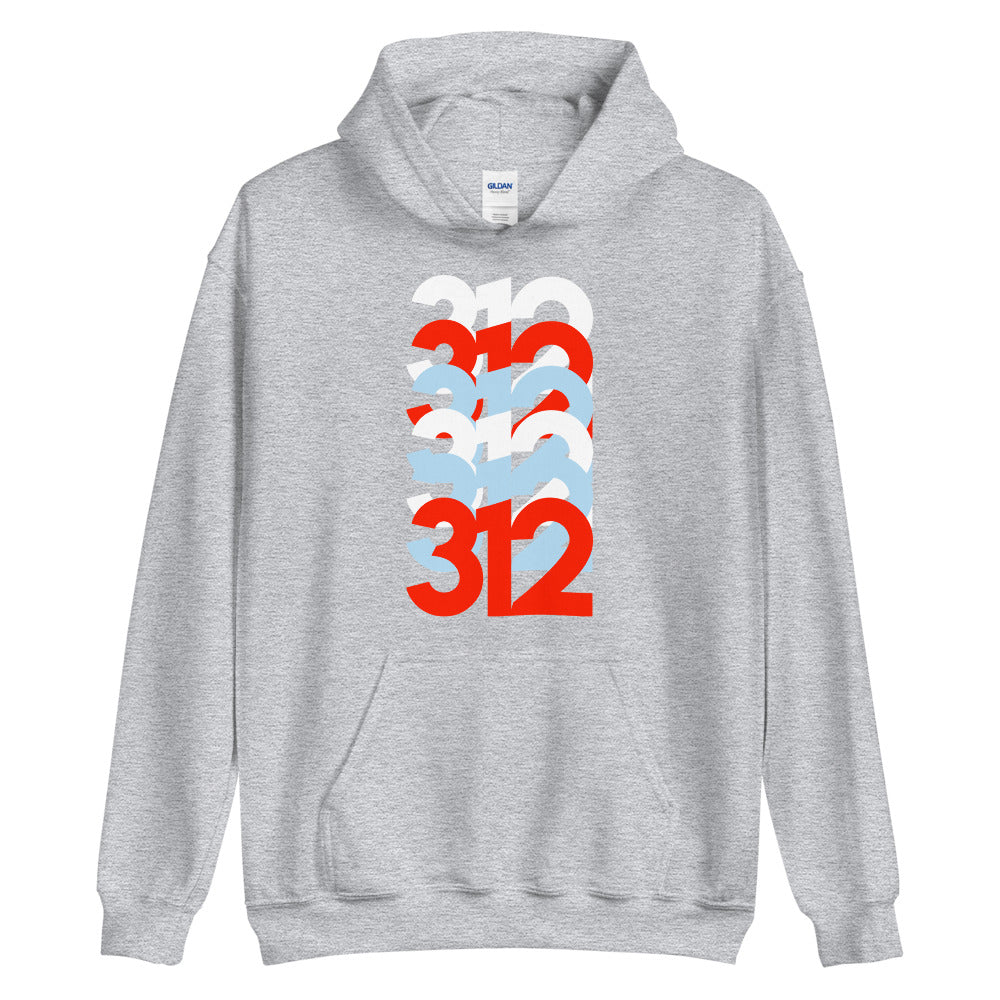 312 Chicago Area Code Stacked Unisex Hoodie