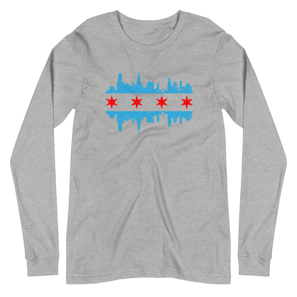 Chicago Flag Skyline Unisex Long Sleeve Tee