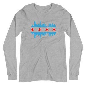 Chicago Flag Skyline Unisex Long Sleeve Tee