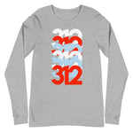 312 Chicago Area Code Stacked Unisex Long Sleeve Tee