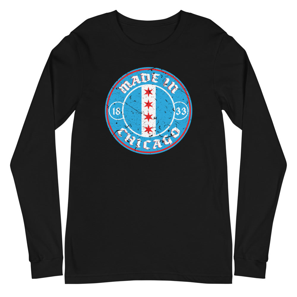 Made In Chicago Badge Unisex Long Sleeve Tee