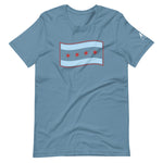 Chicago Flag waving on shirt